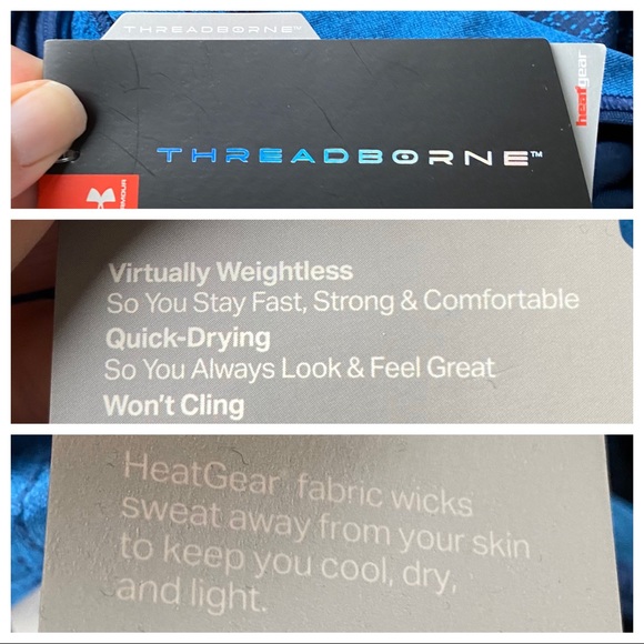 NWT Under Armour navy and teal wms M long sleeve T - Picture 6 of 7